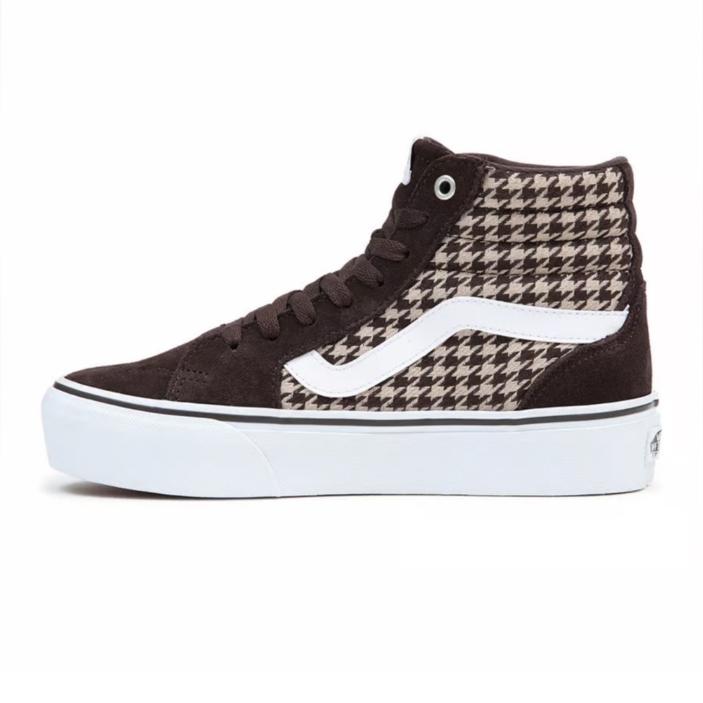 Barely worn brown platform Vans